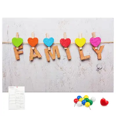 Family Lettering Cork Memo Board