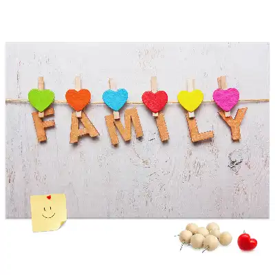 Family Lettering Cork Memo Board
