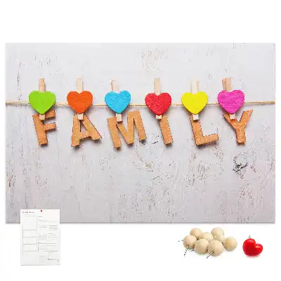 Family Lettering Cork Memo Board