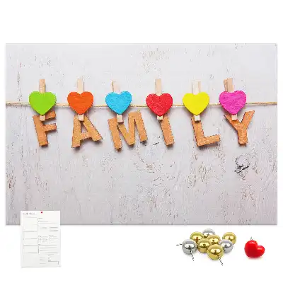 Family Lettering Cork Memo Board
