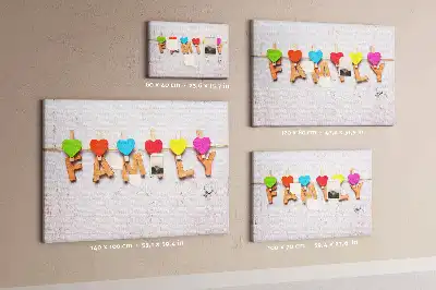 Family Lettering Cork Memo Board