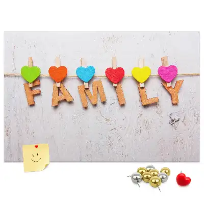 Family Lettering Cork Memo Board