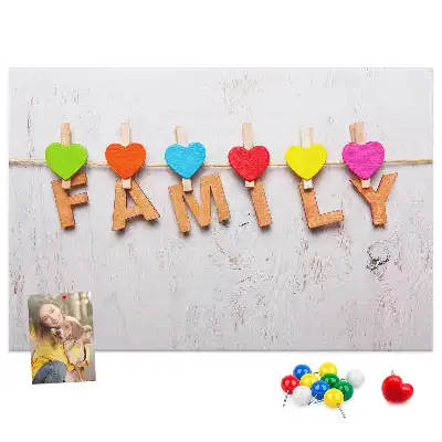 Family Lettering Cork Memo Board