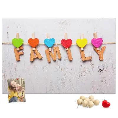 Family Lettering Cork Memo Board