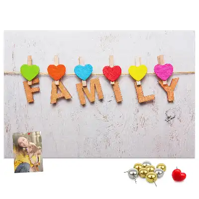 Family Lettering Cork Memo Board