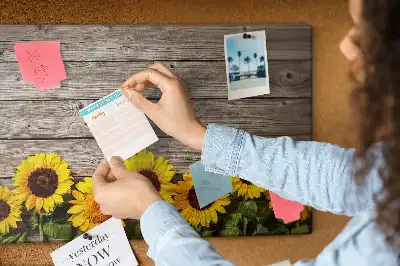 Sunflowers Printed Cork Board