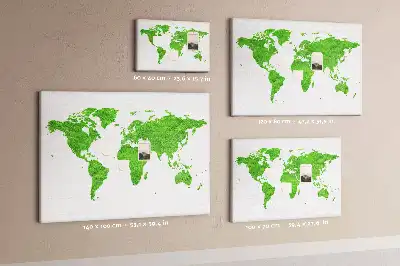Cork memo board with green grass map design