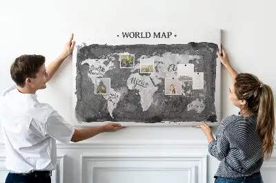 Retro World Map Printed Cork Board