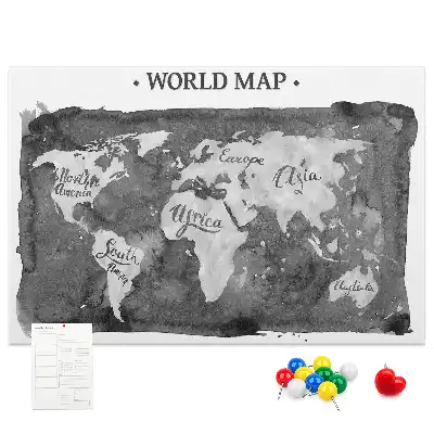 Retro World Map Printed Cork Board
