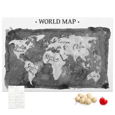 Retro World Map Printed Cork Board