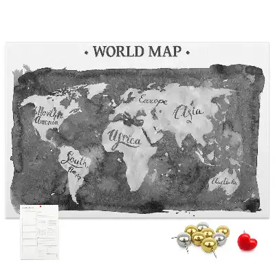 Retro World Map Printed Cork Board