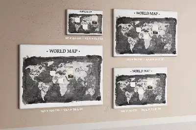 Printed Cork Board Retro world map