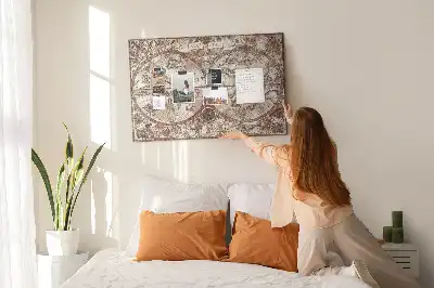 Antique Atlas Map Printed Cork Memo Board