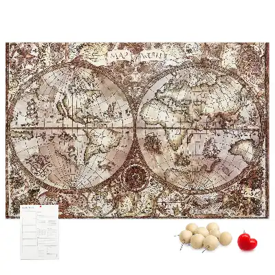 Printed Cork Memo Board Antique atlas map