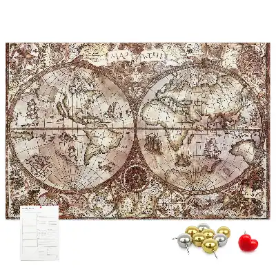 Printed Cork Memo Board Antique atlas map