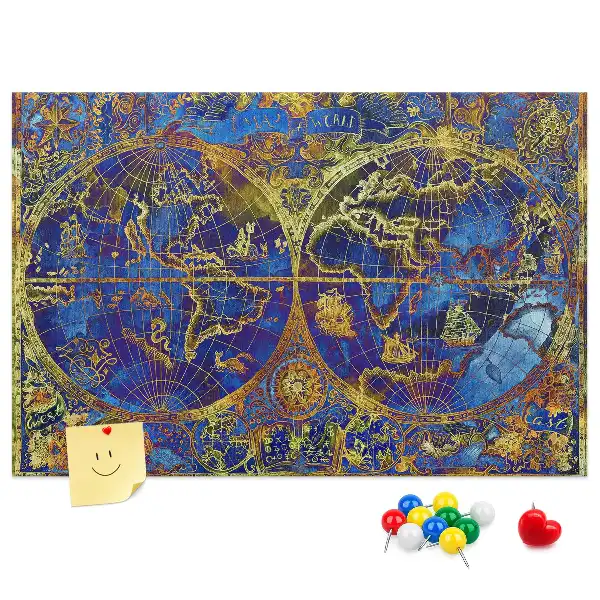 Atlas Map Cork Memo Board