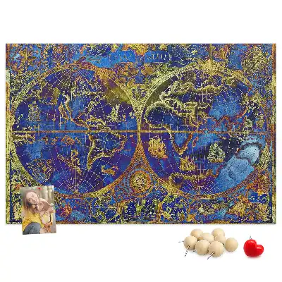 Atlas Map Cork Memo Board