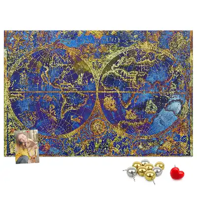 Atlas Map Cork Memo Board