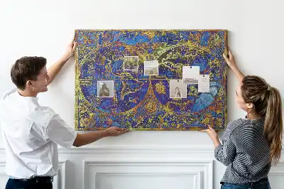 Atlas Map Cork Memo Board
