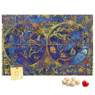 Atlas Map Cork Memo Board