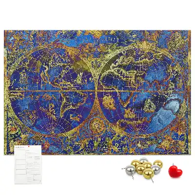 Atlas Map Cork Memo Board