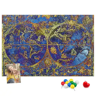 Atlas Map Cork Memo Board