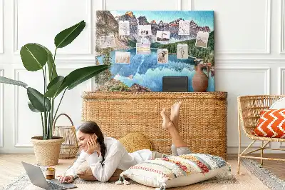 Mountain Landscape Printed Cork Board