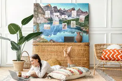 Mountain Landscape Printed Cork Board