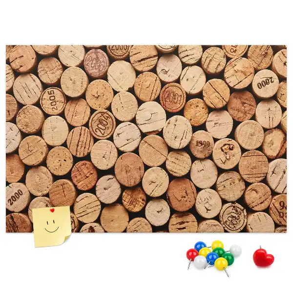 Printed Cork Memo Board Wooden wine corks