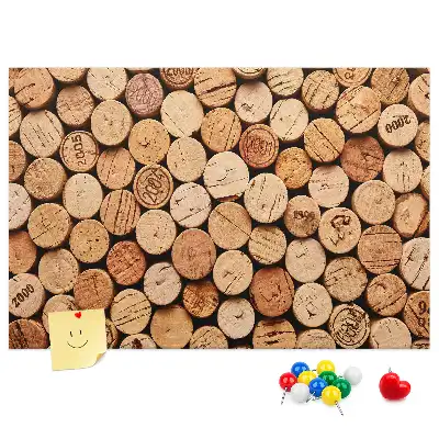 Printed Cork Memo Board with Wooden Wine Cork Design