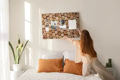 Printed Cork Memo Board with Wooden Wine Cork Design