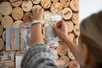 Printed Cork Memo Board with Wooden Wine Cork Design