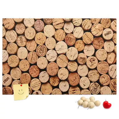 Printed Cork Memo Board with Wooden Wine Cork Design