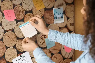 Printed Cork Memo Board with Wooden Wine Cork Design