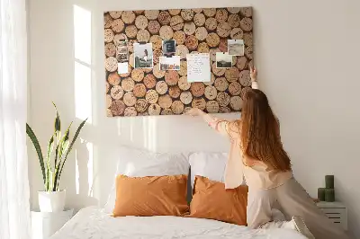 Printed Cork Memo Board with Wooden Wine Cork Design