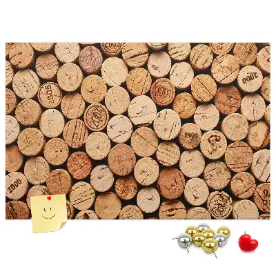Printed Cork Memo Board with Wooden Wine Cork Design