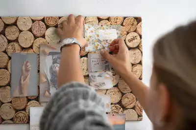 Printed Cork Memo Board with Wooden Wine Cork Design