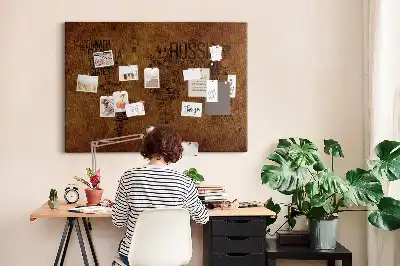 Printed Country Names Cork Board Map