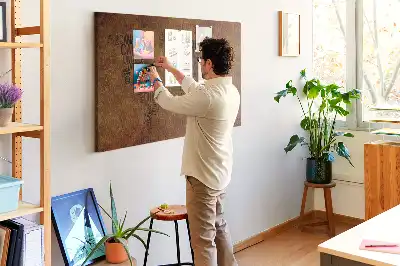 Printed Country Names Cork Board Map