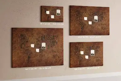 Printed Country Names Cork Board Map