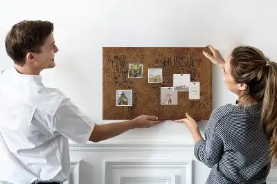 Printed Country Names Cork Board Map