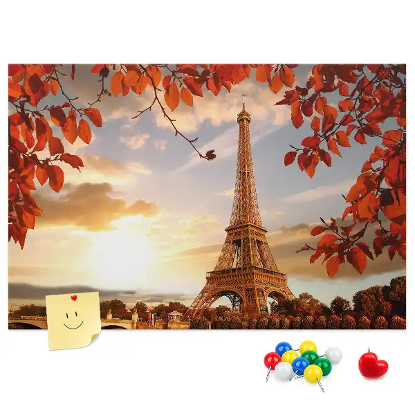 Eiffel Tower Printed Cork Memo Board