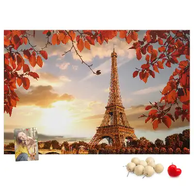 Printed Cork Memo Board Eiffel Tower