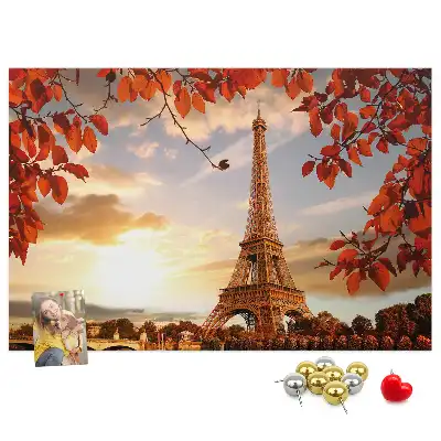 Eiffel Tower Printed Cork Memo Board