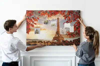 Printed Cork Memo Board Eiffel Tower