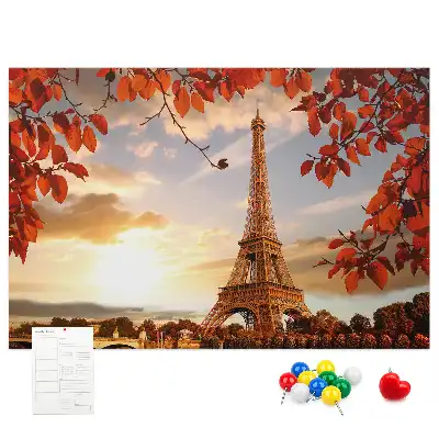 Printed Cork Memo Board Eiffel Tower