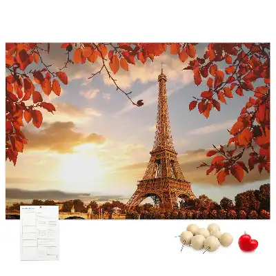 Eiffel Tower Printed Cork Memo Board
