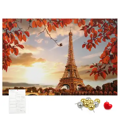 Eiffel Tower Printed Cork Memo Board