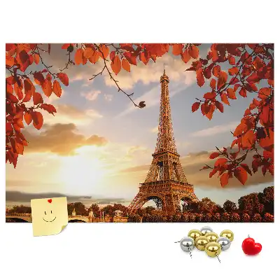 Eiffel Tower Printed Cork Memo Board