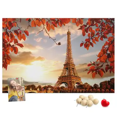 Eiffel Tower Printed Cork Memo Board